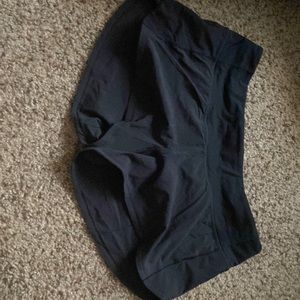 black lululemon sped up shorts